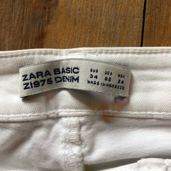 White Zara Basic Denim Pants - Picture 6 of 7